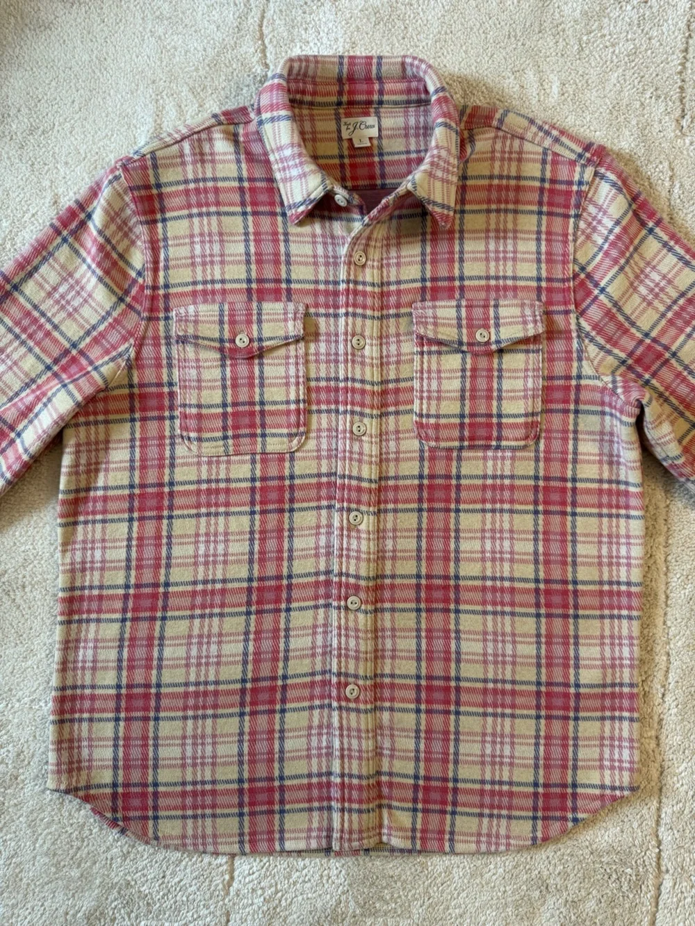 J. Crew Men's ultra soft Plaid Button-Down Shirt